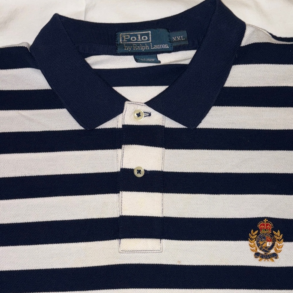 Ralph Lauren Blue and White Striped Polo